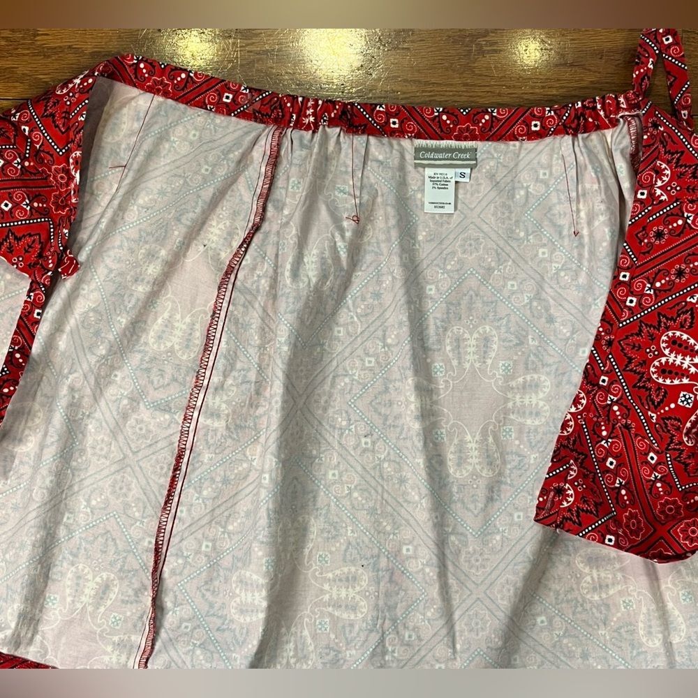 Coldwater Creek Bandana Wrap Skirt Red Women's S Western A Line Boho Western - Picture 7 of 7